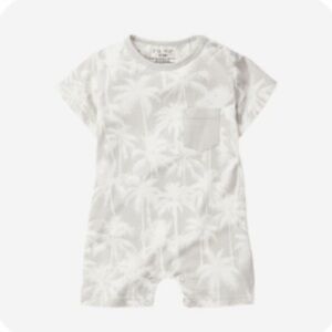 Little Bipsy Palm Print Shortie Romper Frost Size 18-24 Months New NWT